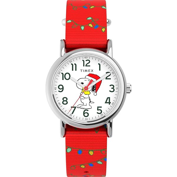 【日本未発売】【新品】TIMEX x PEANUTS 腕時計 レッド Amazon.com: Timex x Peanuts Unisex Standard Snoopy Santa